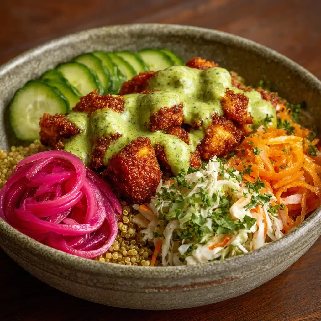 Crispy Chicken Tikka Bowls with Mint Sauce Recipe - Recipe Image