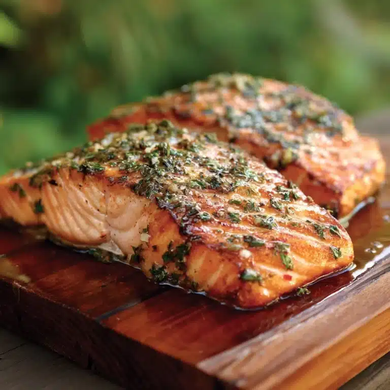 Cedar Plank Salmon with Lemon, Garlic & Herbs Recipe