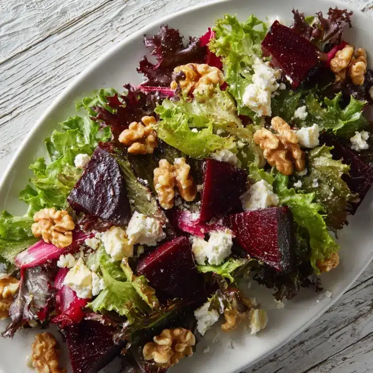 Roasted Beet Salad with Goat Cheese, Walnuts & Honey-Dijon Vinaigrette Recipe