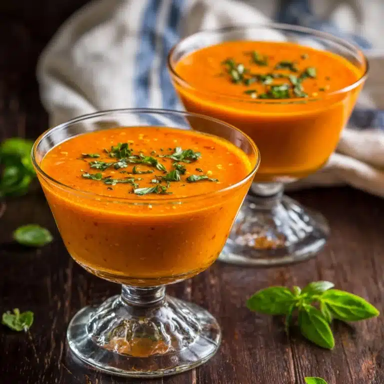 Chilled Creamy Tomato Basil Soup Recipe