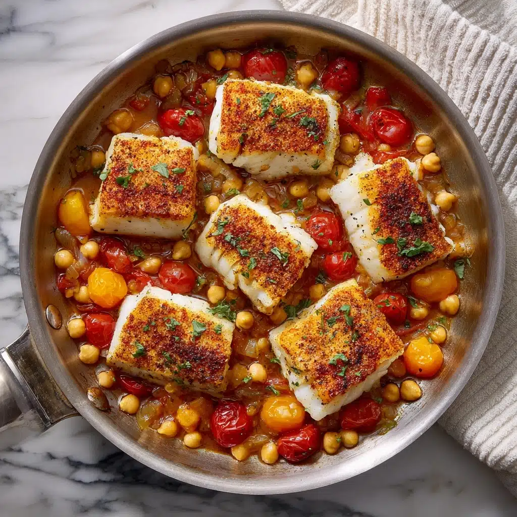 Baked Cod with Tomatoes & Chickpeas Recipe