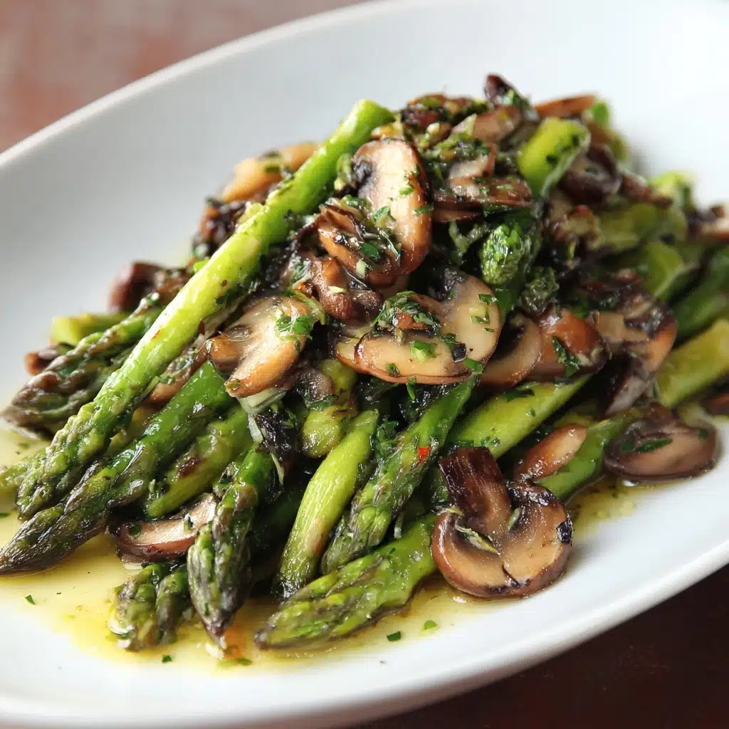Sautéed Wild Mushrooms and Roasted Asparagus Recipe