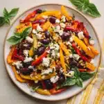 Roasted Pepper Salad with Feta, Pine Nuts & Basil Recipe