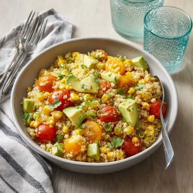 Quinoa Salad with Fresh Corn, Tomatoes, Avocado & Lime Recipe