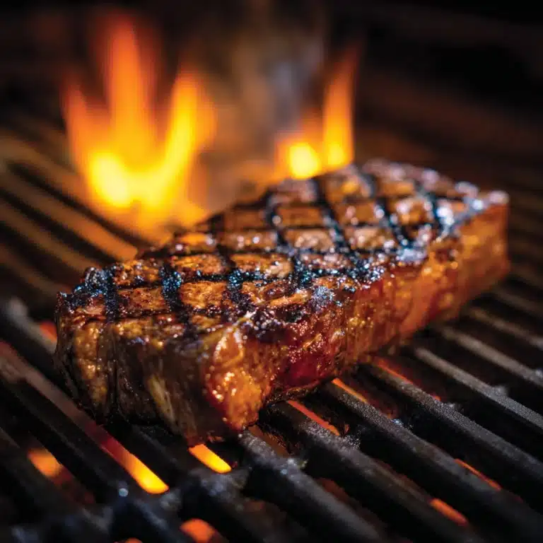 Grilled Flank Steak with Garlic & Rosemary Recipe