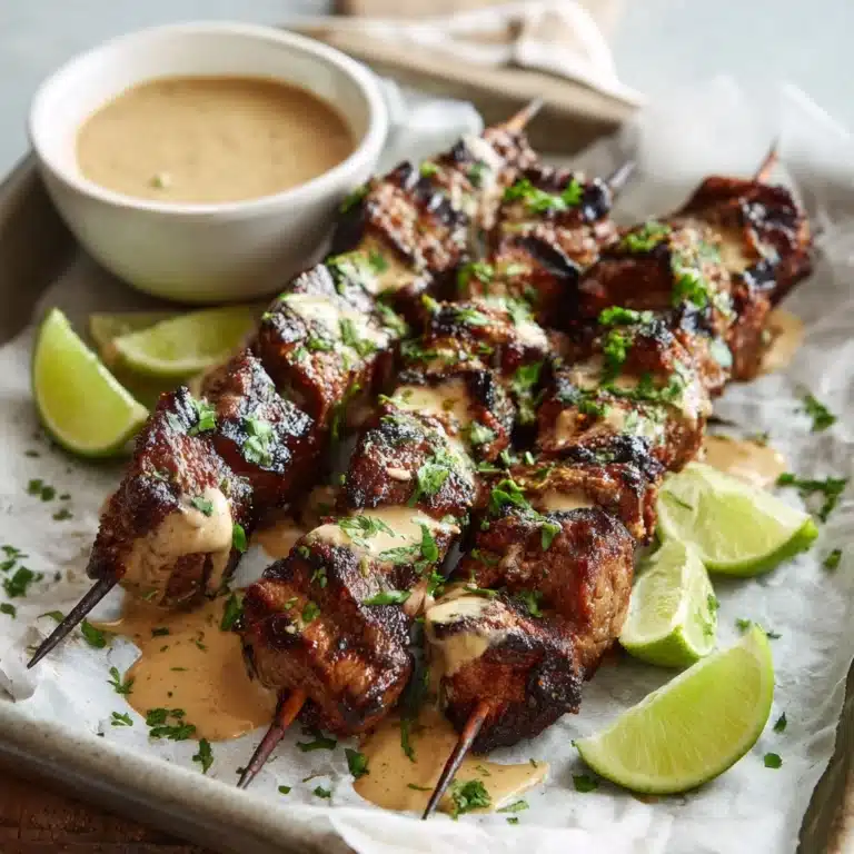 Thai Marinated Grilled Chicken Skewers with Peanut Sauce Recipe