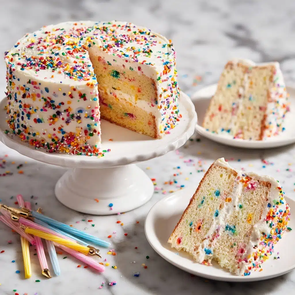 Rainbow Sprinkle Funfetti Cake Recipe - Recipe Image