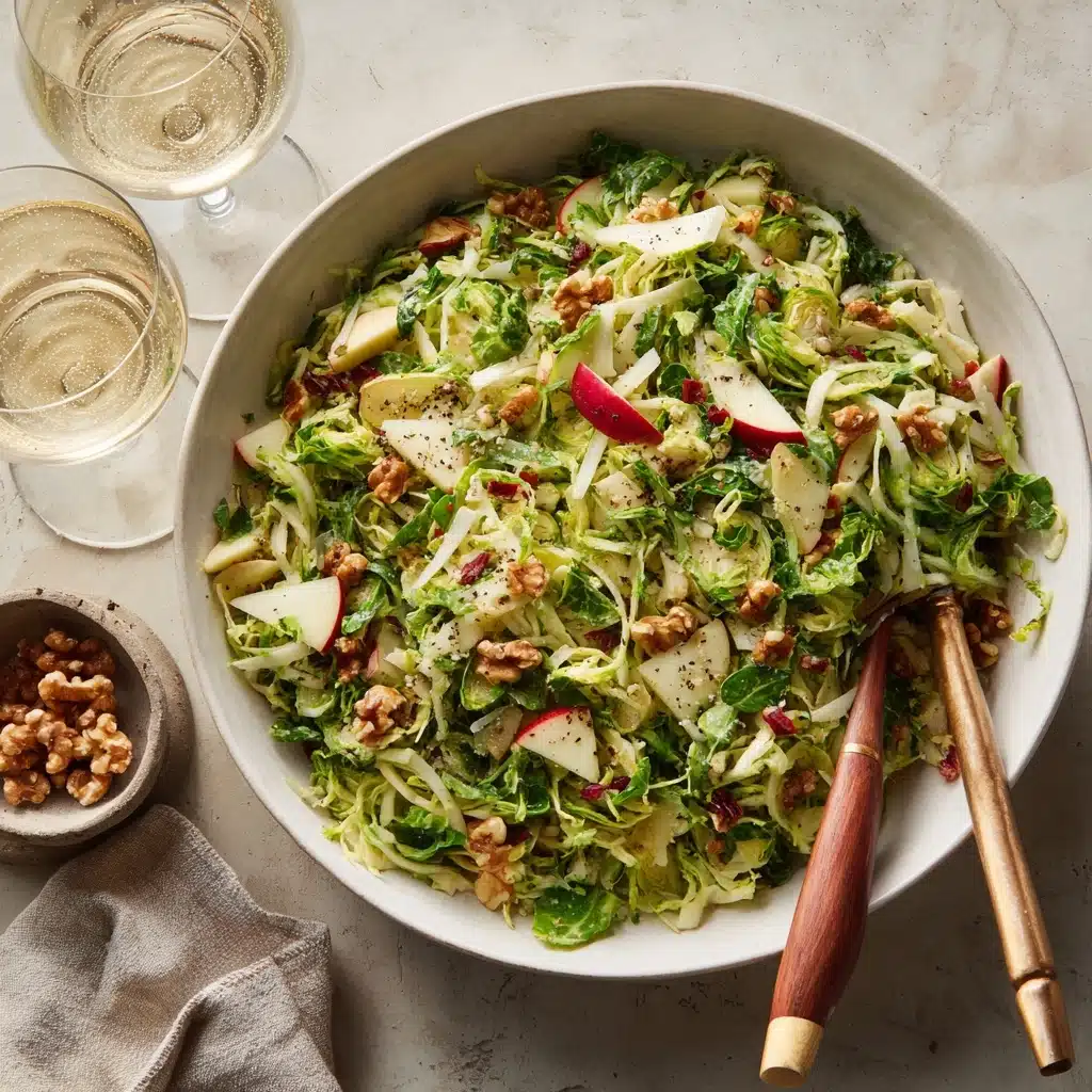 Brussels Sprout Salad with Apples, Walnuts & Parmesan Recipe - Recipe Image