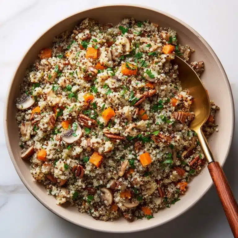 Quinoa Pilaf with Shiitake Mushrooms, Carrots and Pecans Recipe