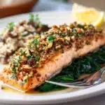 Baked Salmon with Honey Mustard and Pecan-Panko Crust Recipe