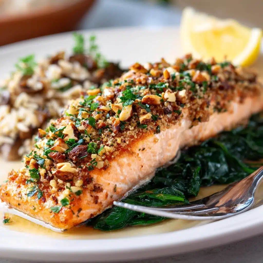 Baked Salmon with Honey Mustard and Pecan-Panko Crust Recipe