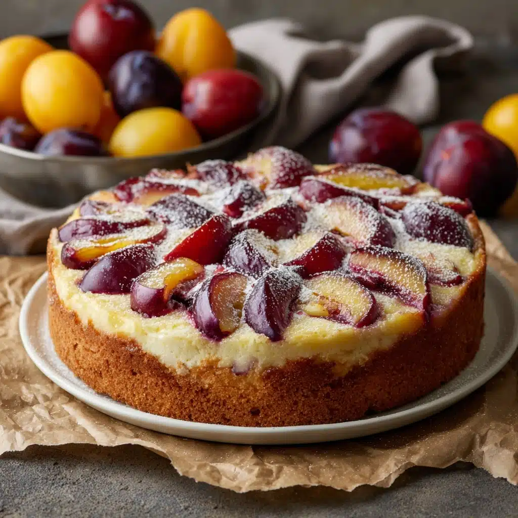Spiced Plum Custard Cake Recipe