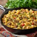 One-Pot Cheeseburger Pasta Skillet Recipe