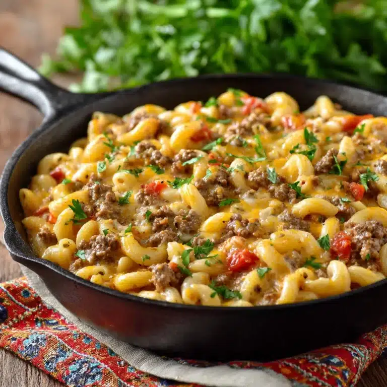 One-Pot Cheeseburger Pasta Skillet Recipe