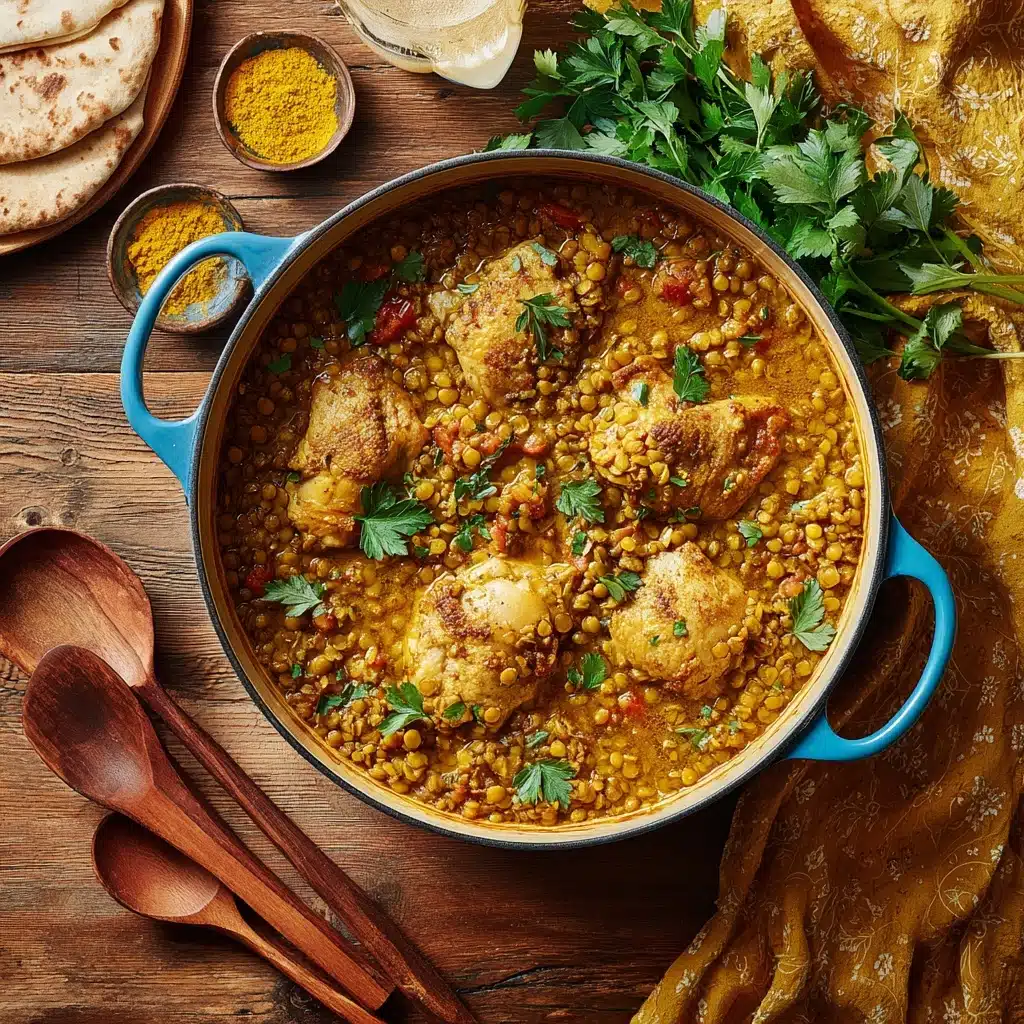 One Pan Chicken, Red Lentils, and Coconut Curry Recipe