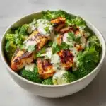 Grilled Chicken & Broccoli Bowls with Creamy Garlic Sauce Recipe