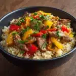 Beef and Pepper Rice Bowl Recipe