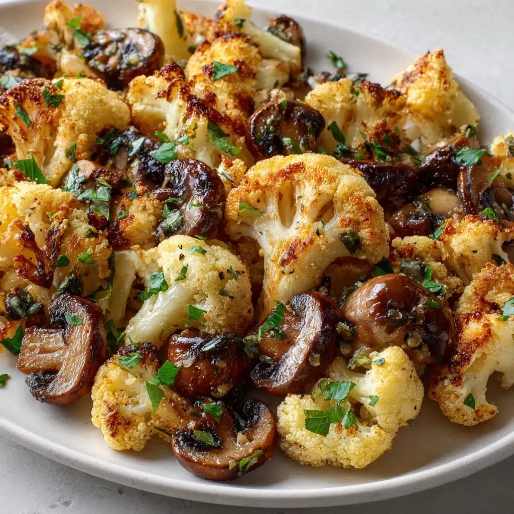 Garlic Mushrooms Cauliflower Skillet Recipe - Recipe Image