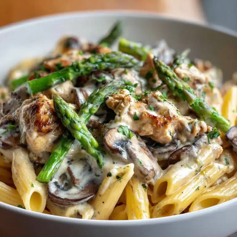 Creamy Mushroom and Asparagus Chicken Penne Recipe