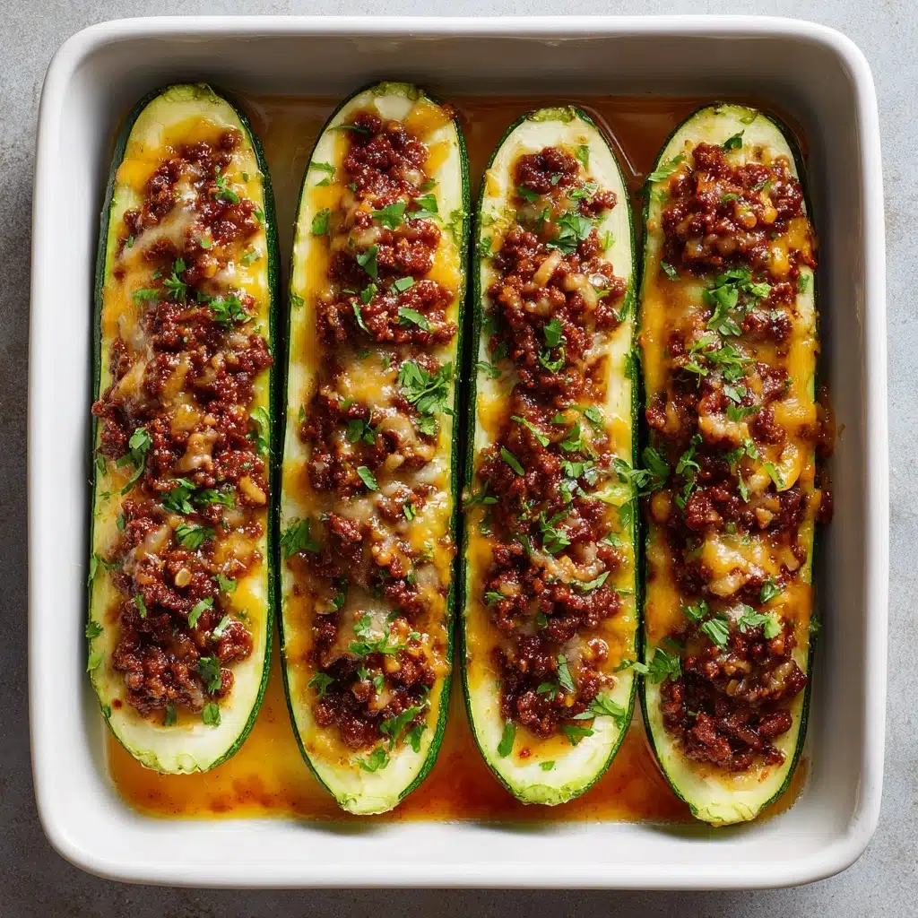 Beef Stuffed Zucchini Boats Recipe - Recipe Image