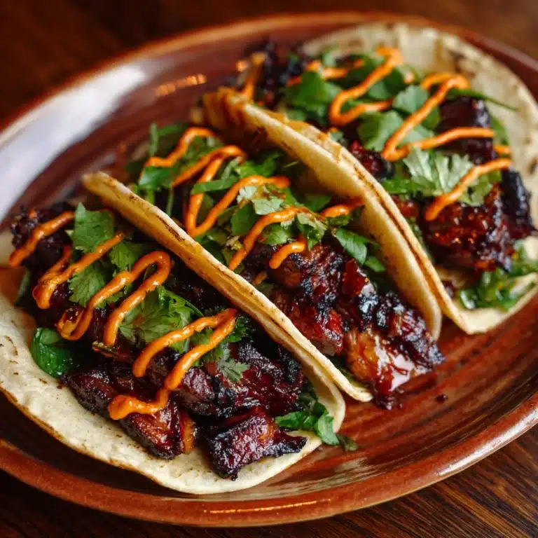 Garlic Butter Honey BBQ Beef Tacos Recipe