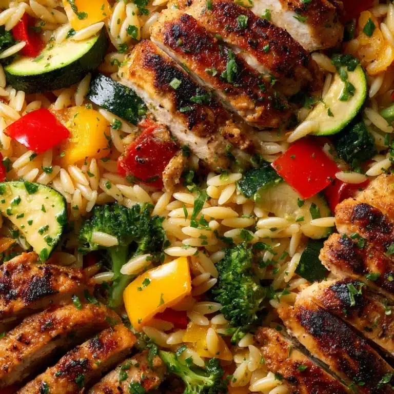 Lemon Chicken & Veggie Orzo Stir Fry Recipe