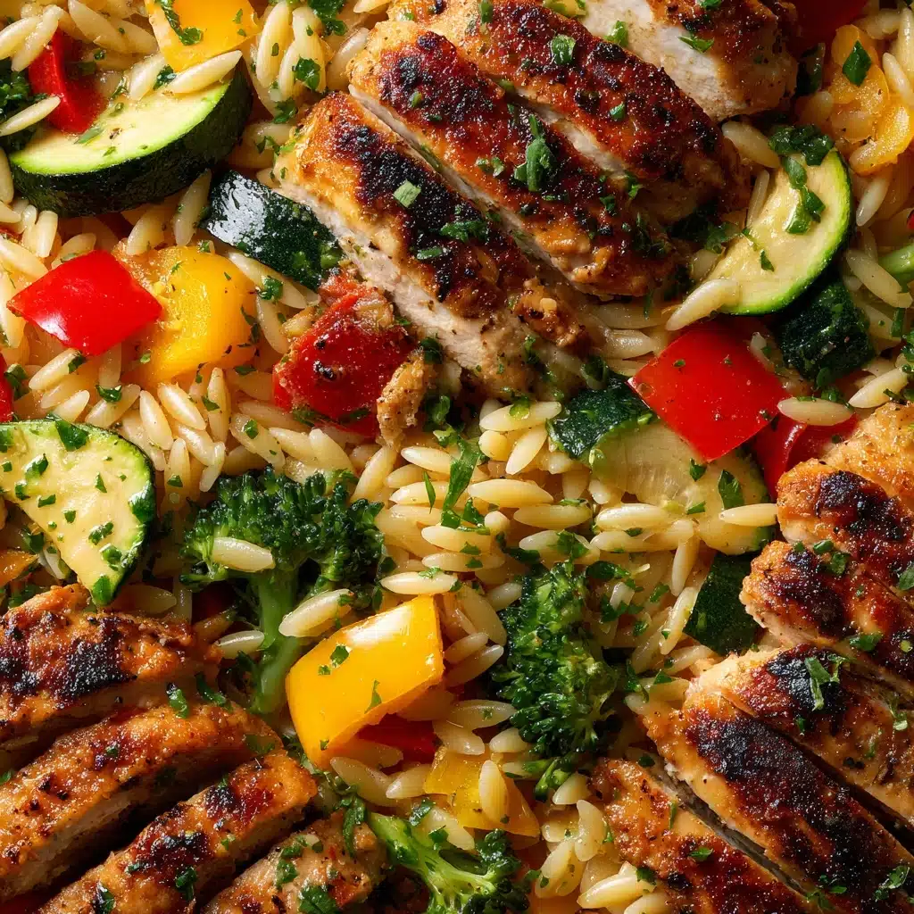 Lemon Chicken & Veggie Orzo Stir Fry Recipe