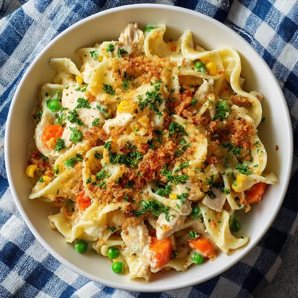 Creamy Chicken Pot Pie Noodles Recipe - Recipe Image