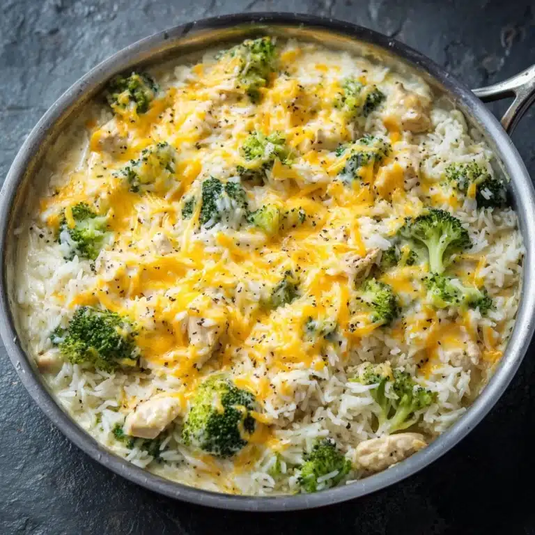 Creamy Chicken Rice and Broccoli Skillet Recipe