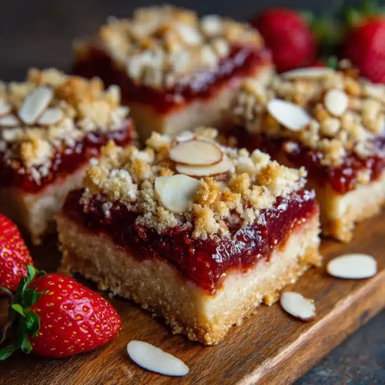 Strawberry Almond Shortbread Bars Recipe