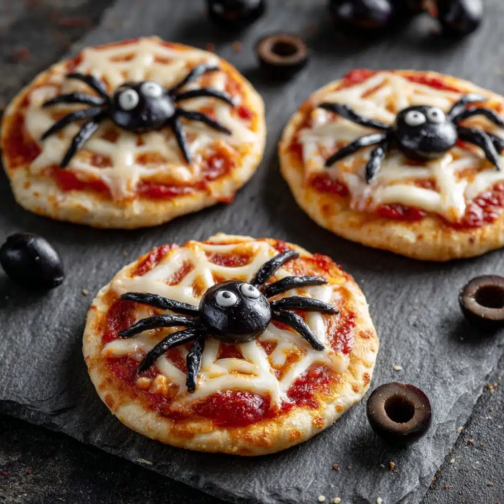 Mini Spooky Spider Pizzas Recipe - Recipe Image