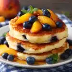 Blueberry Peach Cornmeal Pancakes Recipe