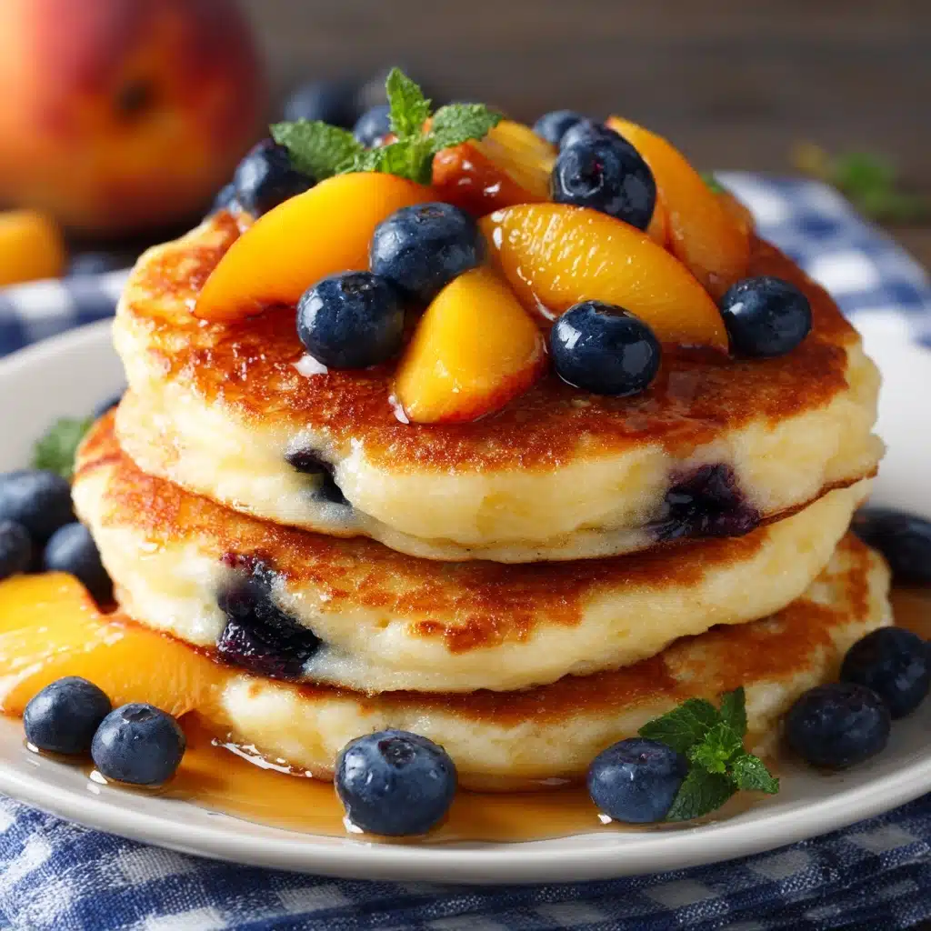Blueberry Peach Cornmeal Pancakes Recipe