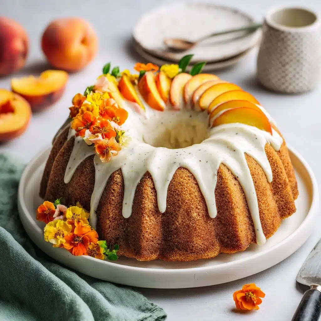 Peach Bundt Cake with Brown Butter Icing Recipe