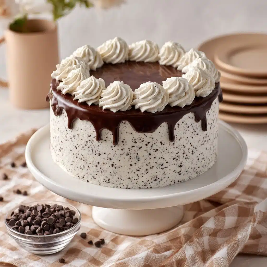 Chocolate Chip Cake with Ganache Drip Recipe - Recipe Image