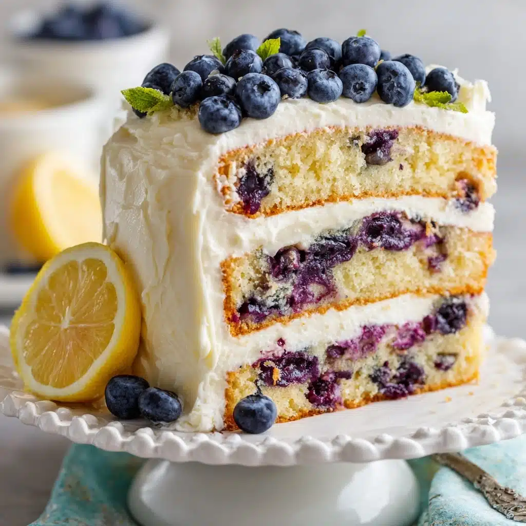 Lemon Blueberry Layer Cake Recipe - Recipe Image