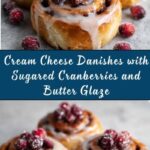 Cream Cheese Danishes with Sugared Cranberries and Butter Glaze Recipe