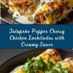 Jalapeño Popper Cheesy Chicken Enchiladas with Creamy Sauce Recipe