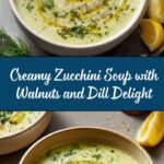 Creamy Zucchini Soup with Walnuts and Dill Recipe