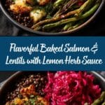 Perfect Baked Salmon with Lentils and Lemon Herb Sauce Recipe