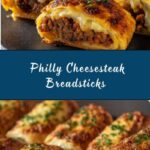 Philly Cheesesteak Stuffed Cheesy Breadsticks Recipe