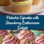 Pistachio Cupcakes with Strawberry Buttercream Recipe