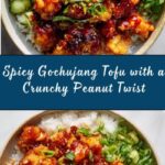 Sticky Gochujang Tofu with Herbs and Peanuts Recipe