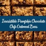 Pumpkin Chocolate Chip Oatmeal Bars Recipe