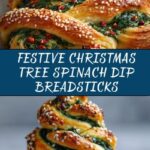 Christmas Tree Spinach Dip Breadsticks Recipe
