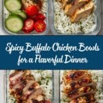 Buffalo Chicken Bowls with Cauliflower Garlic Rice Recipe