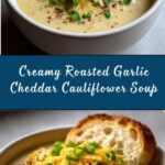 Roasted Garlic Cheddar Cauliflower Soup Recipe