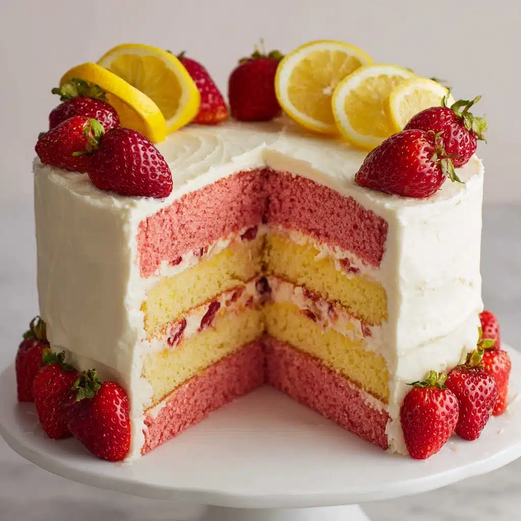 Strawberry Lemonade Cake With Lemon Cream Cheese Frosting Recipe