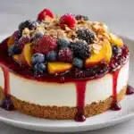 Summer Berry Peach Cheesecake Recipe