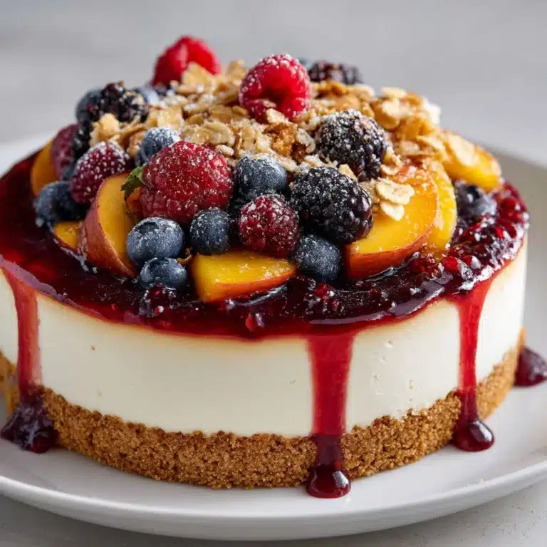 Summer Berry Peach Cheesecake Recipe
